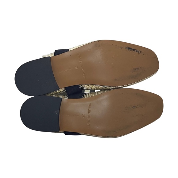 Wales Bonner Ballerina Buckle Flats EU 37 US 7 Lambskin Gold Snakeskin-Embossed - Picture 10 of 12